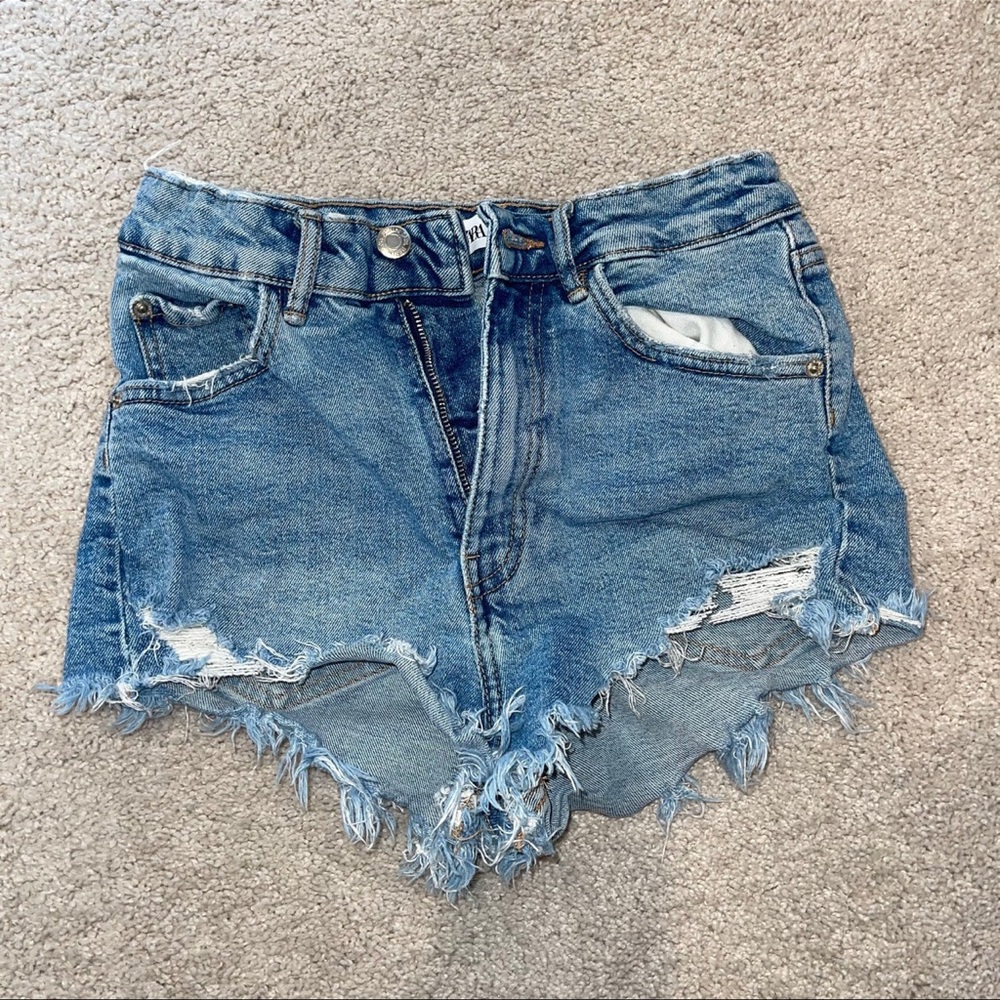 Zara denim cutoff shorts